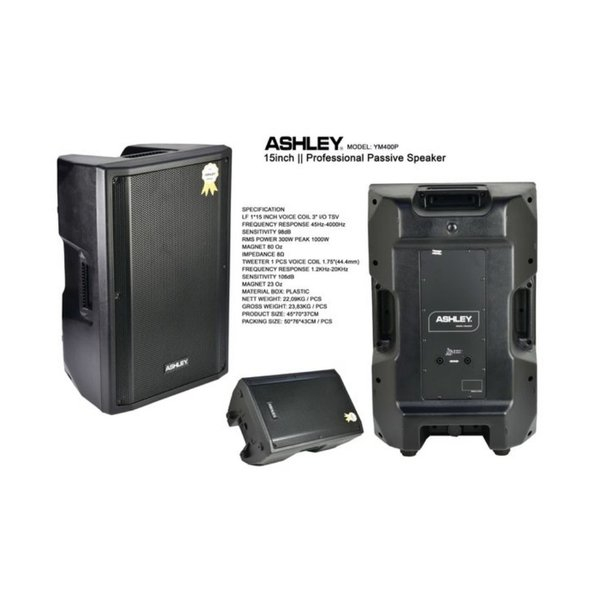 Speaker pasif ashley ym 400p / ym400p / ym-400p 15inch HARGA 1PCS