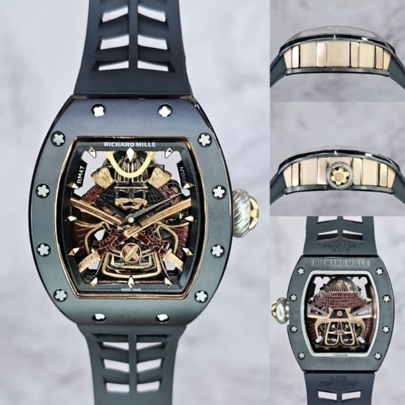 jam tangan pria automatic Richard mille RM47tourbilion bushido philosophy super clone quality mesin 