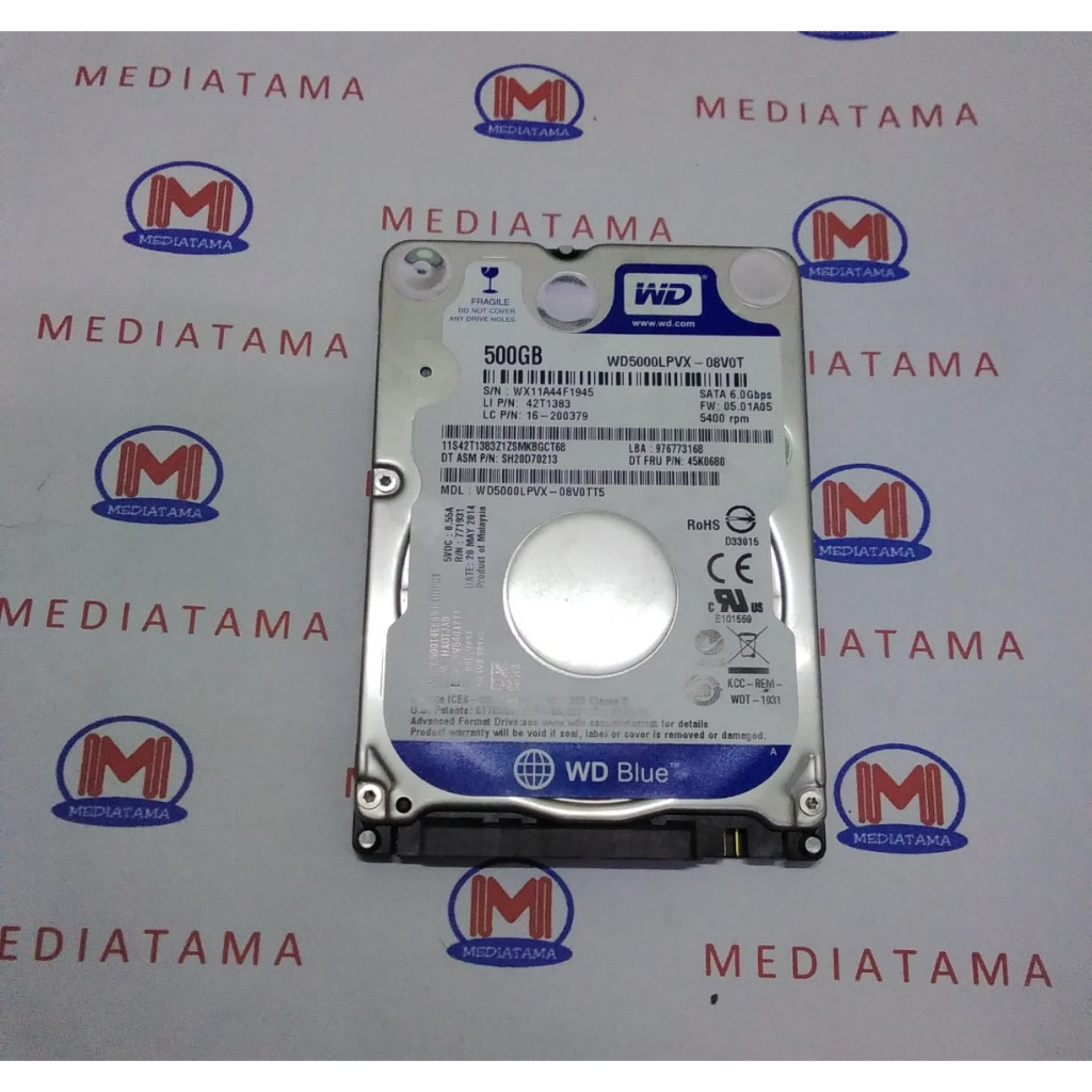 Hardisk HDD Laptop 500GB WD Blue SATA 2.5 Inchi For Asus Lenovo Acer Notebook