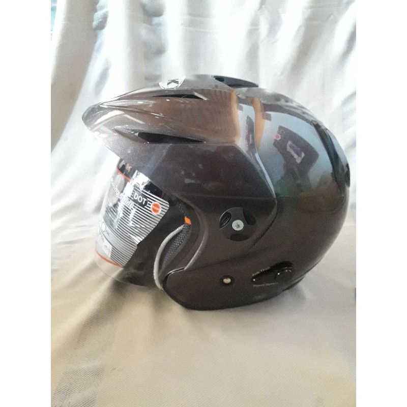 HELM INK CX 25 SOLID GUNMETAL FREE LUBANG KUNCI ORIGINAL PRODUK