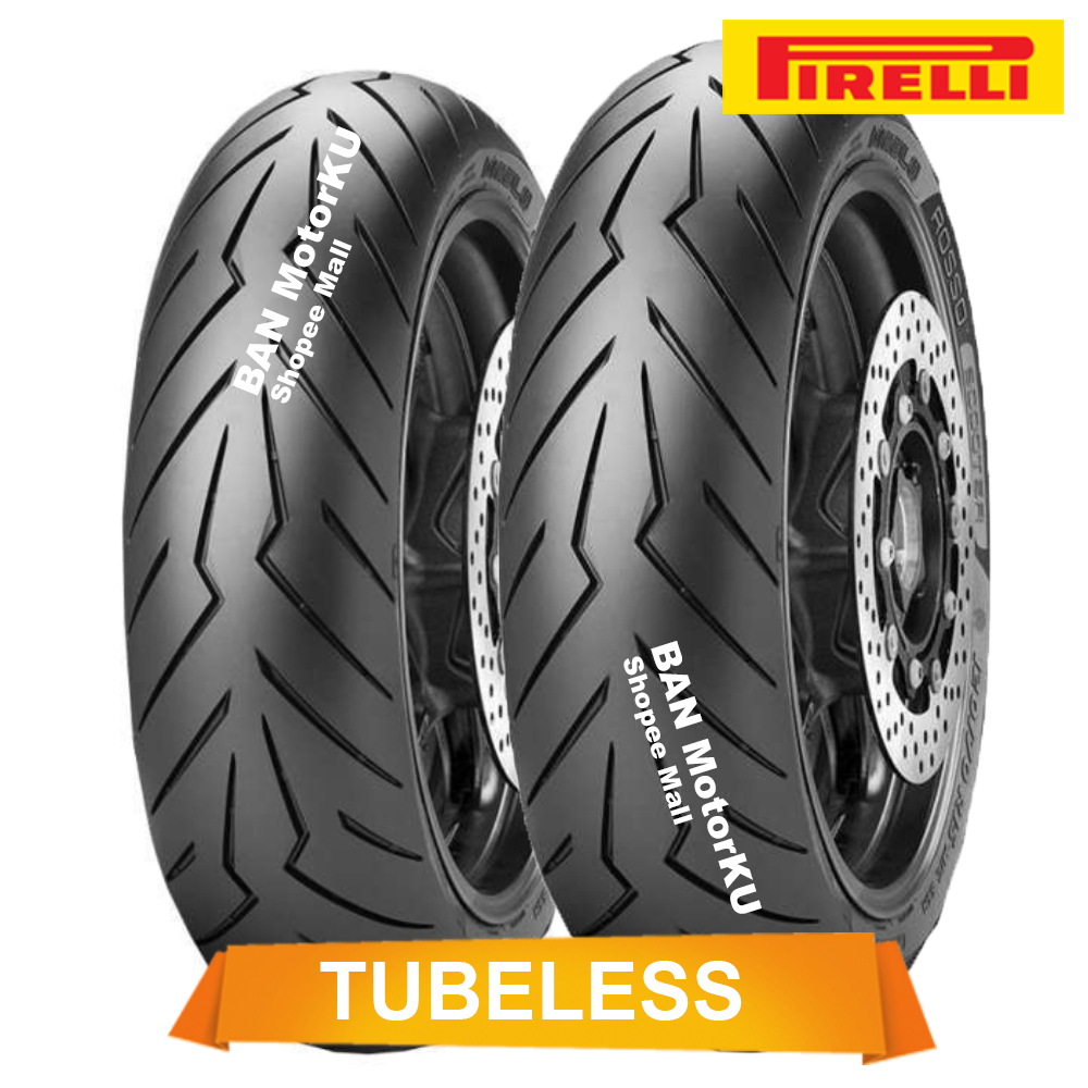 Paket Pirelli Diablo Rosso Scooter 120/70-12 & 130/70-12 Ban Motor Tubeless Scoopy R12/ Freego