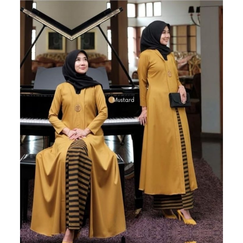 Baju Atasan Wanita Terbaru Ashiya Long Tunik Katun Rami Tunik Remaja Busui Polos Mewah Elegan