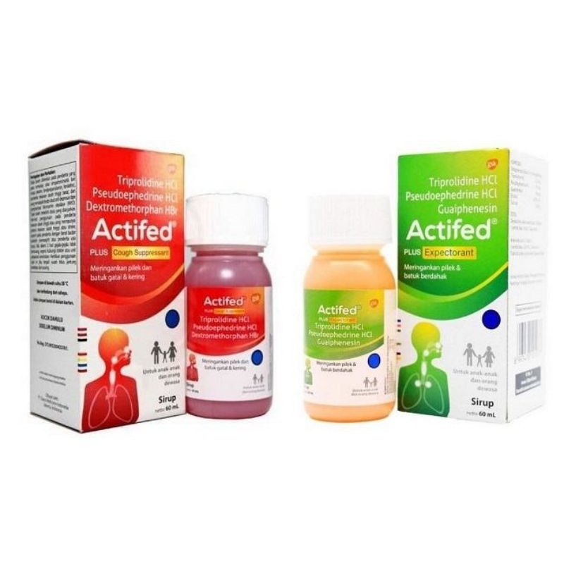 ACTIFED PLUS 60ml sirup obat batuk berdahak dan kering