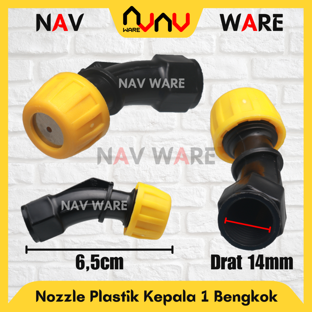 Nozzle Plastik Bengkok Kepala 1 Lubang Drat Dalam M14 14mm / Mata Sprayer Alat Semprot Hama Tanaman 