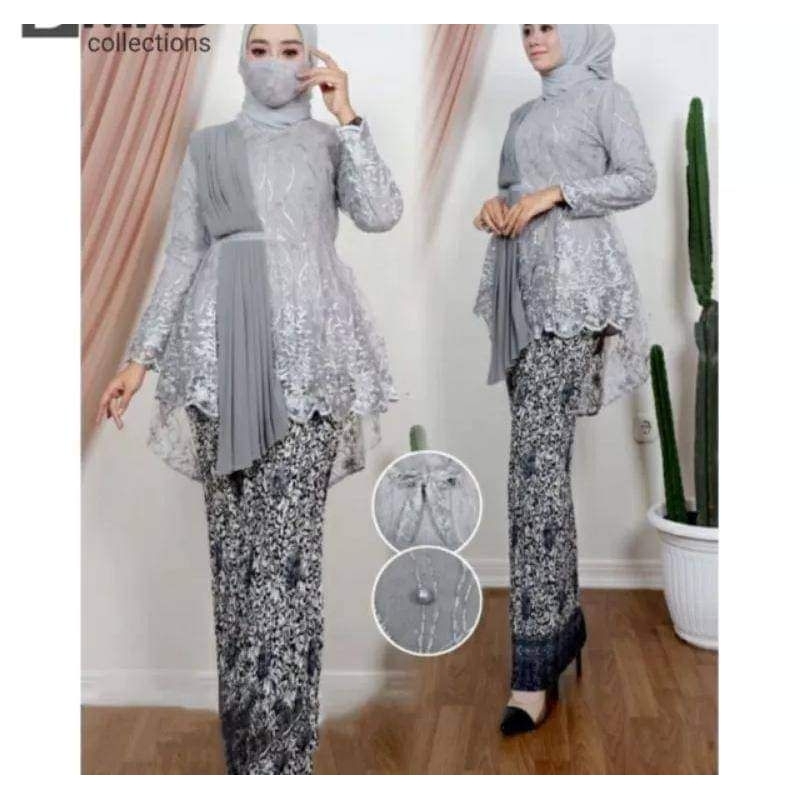 Aurora Selendang Atasan Kebaya Tulle Selendang Kebaya Tile Modern