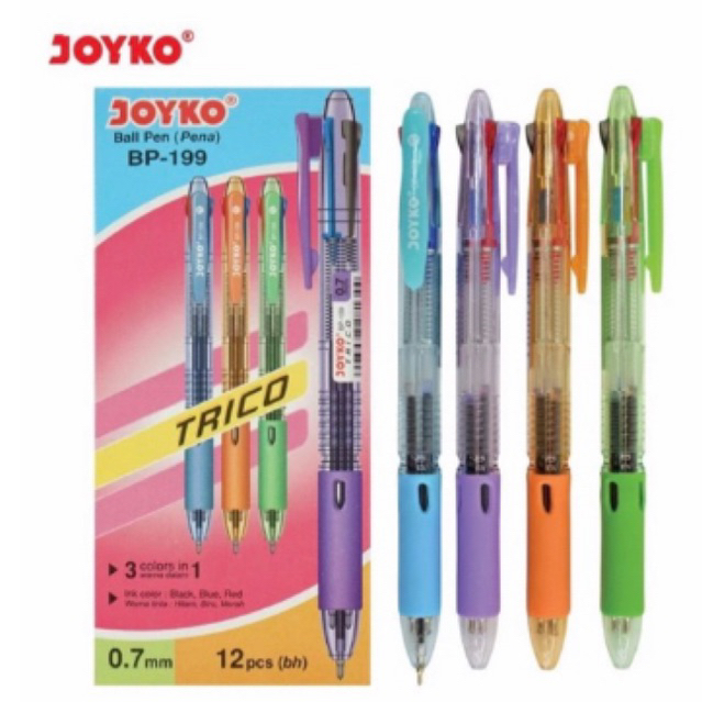 

( 1pcs ) Pen / Ballpen / Bolpoin / Joyko TRICO 3 warna BP-199