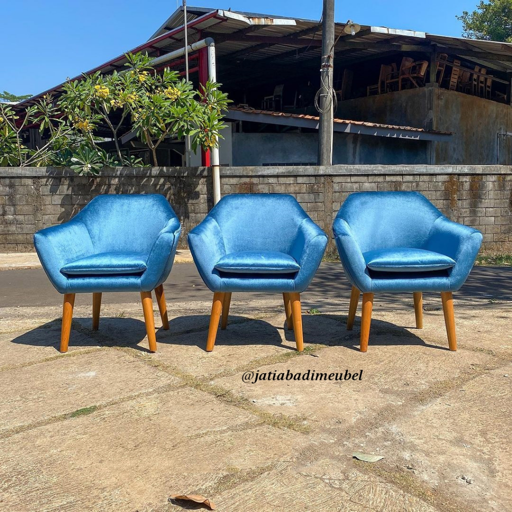 Kursi Sofa Single Modern, Kursi Sofa Santai Retro
