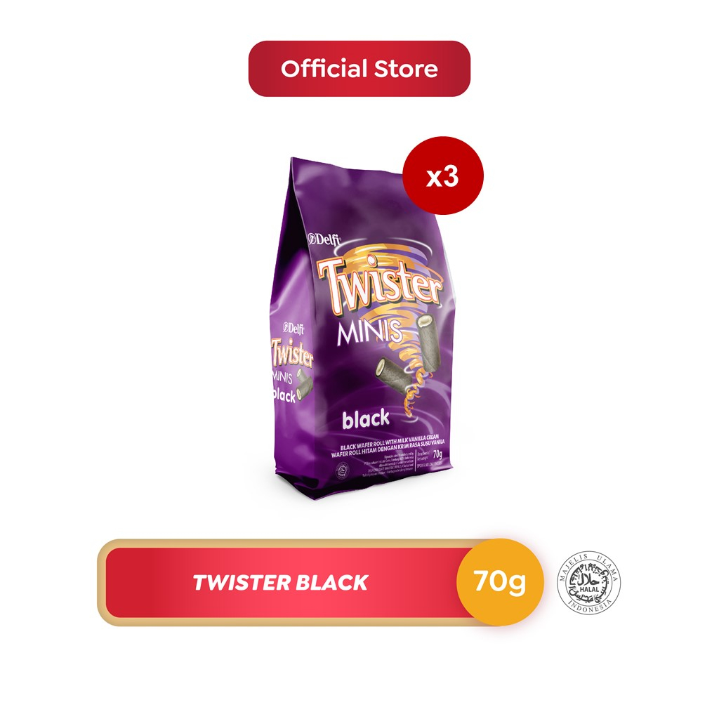 

Delfi Twister Mini Wafer Black 3 x 70 gr