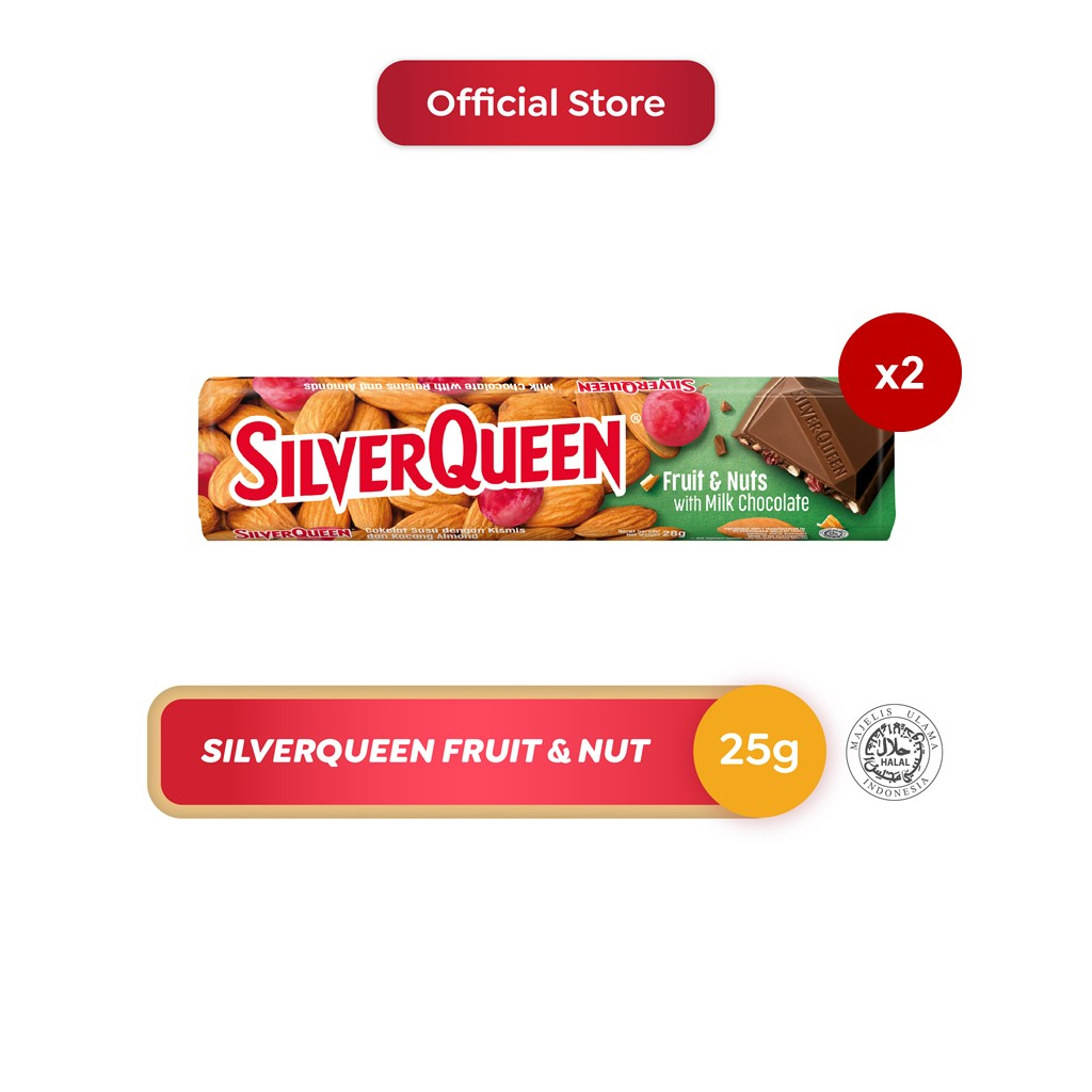 

Silver Queen Cokelat Fruit And Nuts 25 gr x 2