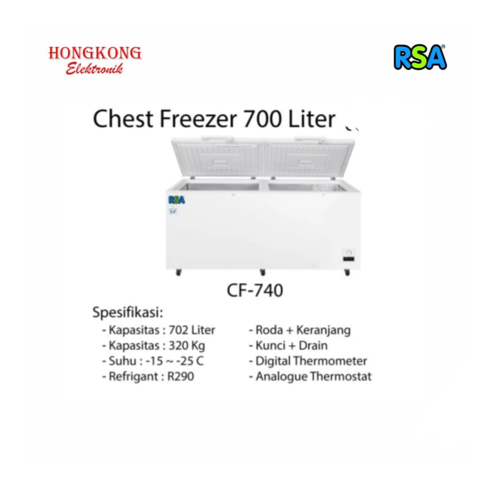 Chest Freezer RSA 700 Liter / 702 Liter Digital Thermometer CF-740