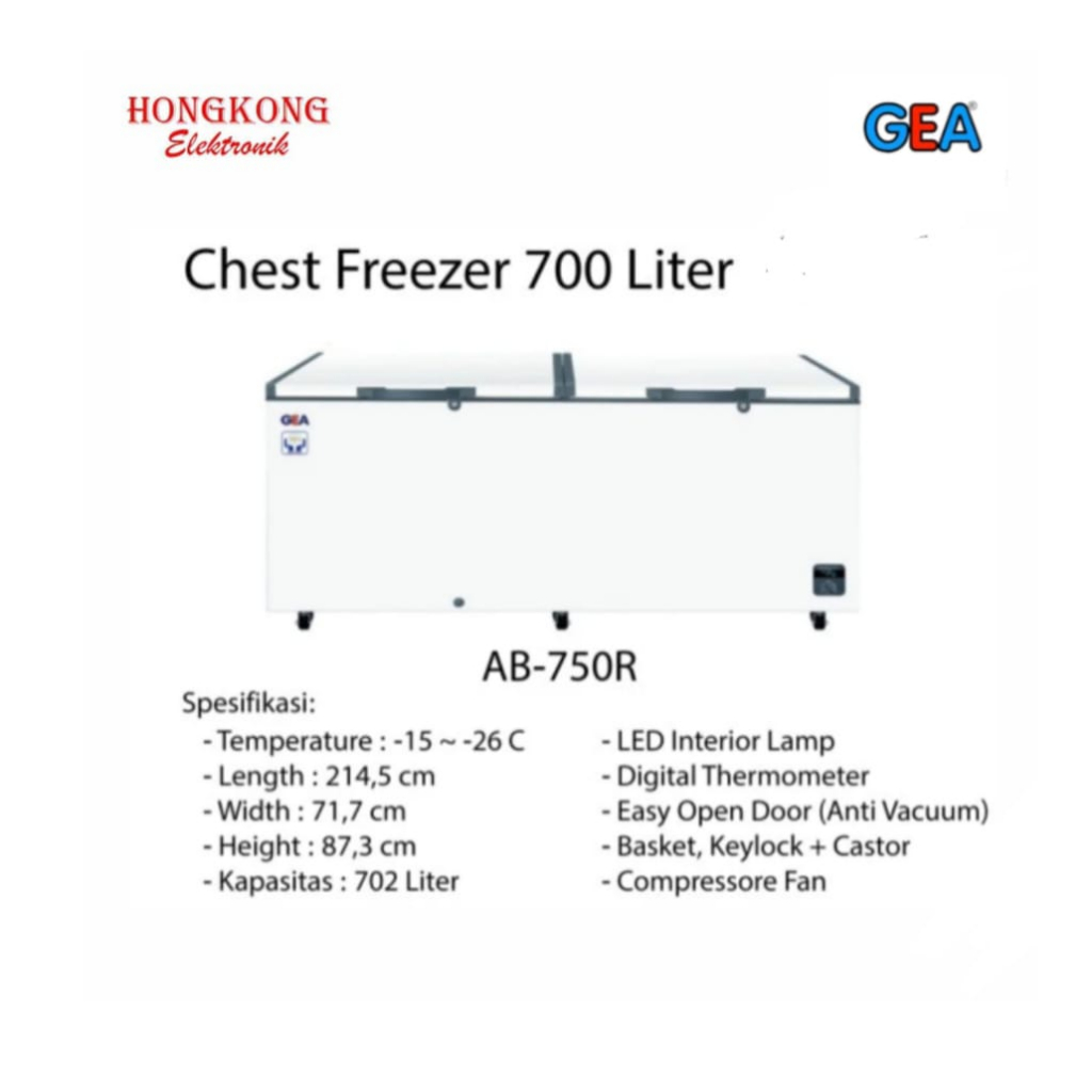 Freezer Box GEA AB750R / Chest Freezer Gea AB 750R 702 Liter