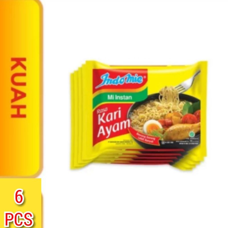 

Indomie Kari Ayam 72gr isi 6 bungkus