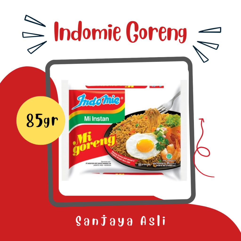 

INDOMIE GORENG 85GR/MIE GORENG/MIE INSTAN/GROSIR SEMBAKO MURAH