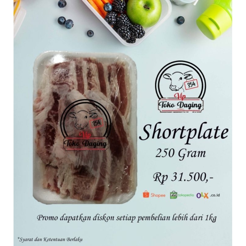 

Fresh Cut Beef Shortplate 250gr daging sapi