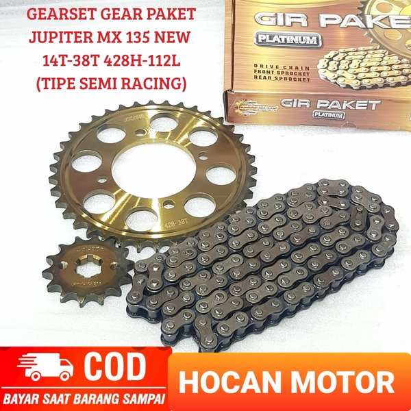 GEAR GIR SET 428H 112.L 38.T 14.T JUPITER MX NEW 135 BEST QUALITY