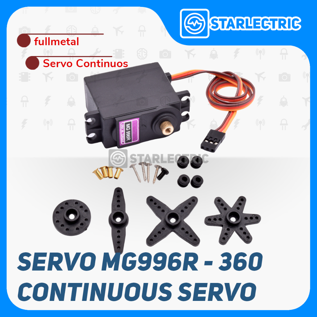 Motor Servo MG996R Continuous 360 Degree MG996 996 Full metal Gear