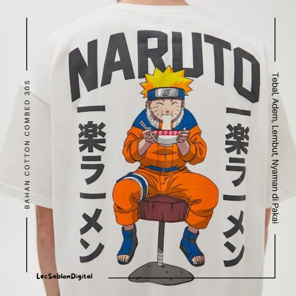 Kaos Oversize Tee Naruto Pria Wanita Streetwear Tshirt Japan Crewneck Premium Korea Japan Style