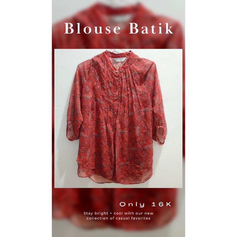 BLOUSE BATIK MERAH BATA