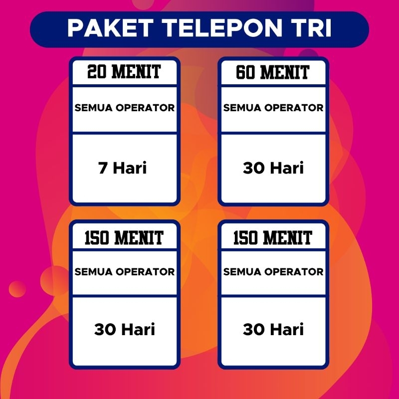Paket Nelpon Tri Murah 7 hari 30 hari mengikuti masa aktif kartu