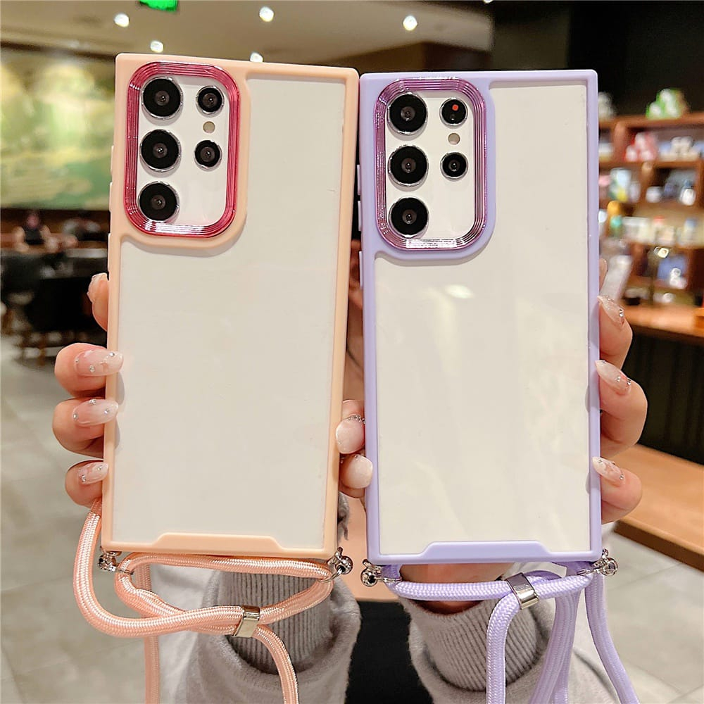 Case Suitable For Samsung A52 A52S S21 FE S22 S22 PLUS S22 ULTRA Sling Candy Macaron Plating Softcas