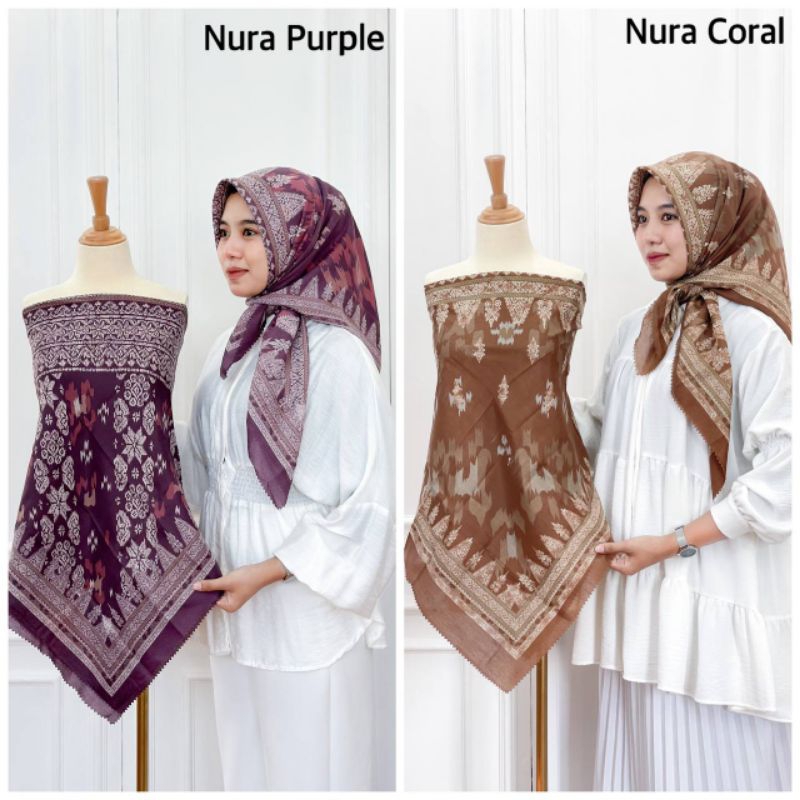 Khadijah Hijab Voal Motif [Hijab Voal Motif PREMIUM] // Jilbab Voal Lasercut Terbaru