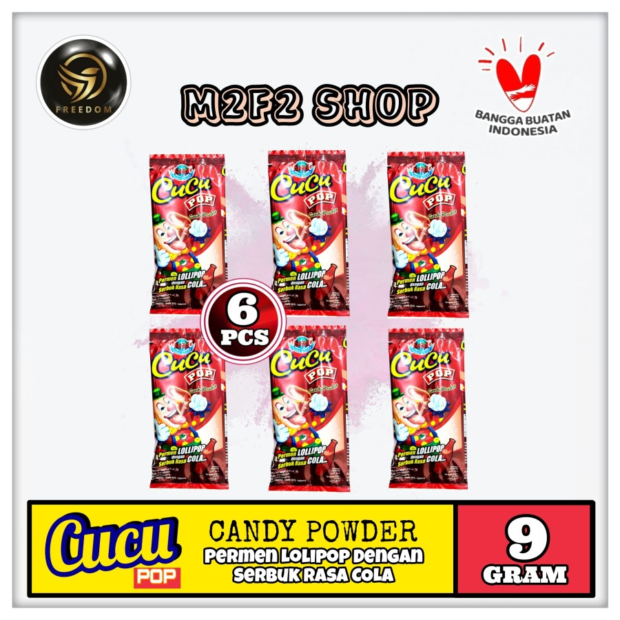 

Cucu Pop Permen Lollipops Dengan Serbuk Rasa Cola - 9 gr (Kemasan 6 Pcs)