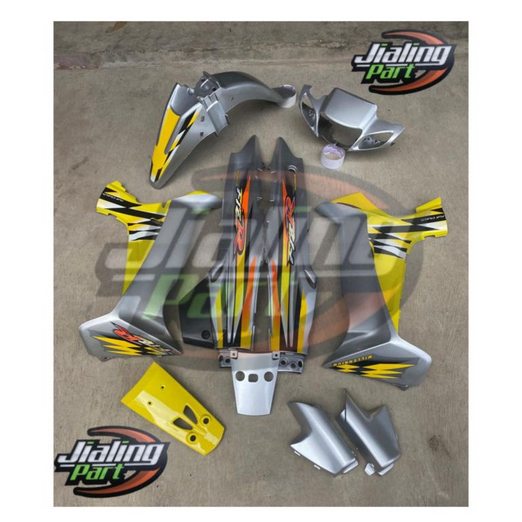 full set cover body Yamaha Fiz R milenium kuning silver body full halus fiz r kuning silver