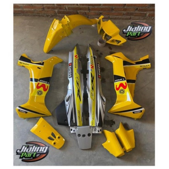 full set cover body halus Yamaha Fiz R full set body Fiz R F1ZR Fizr moviestar kuning
