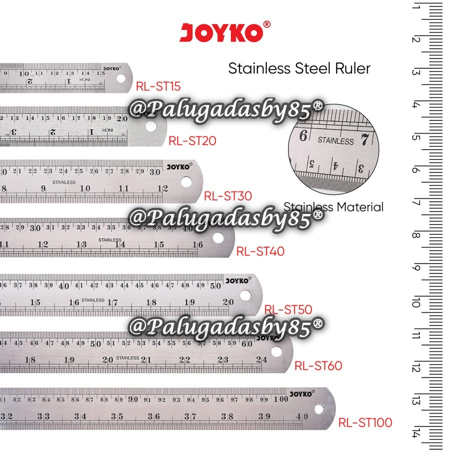 

(1 Biji) Penggaris Besi JOYKO RL-ST30 30 Cm / Joyko Stainless Steel Ruler Penggaris Besi / Penggaris Joyko RLST30 / Penggaris 30 Cm