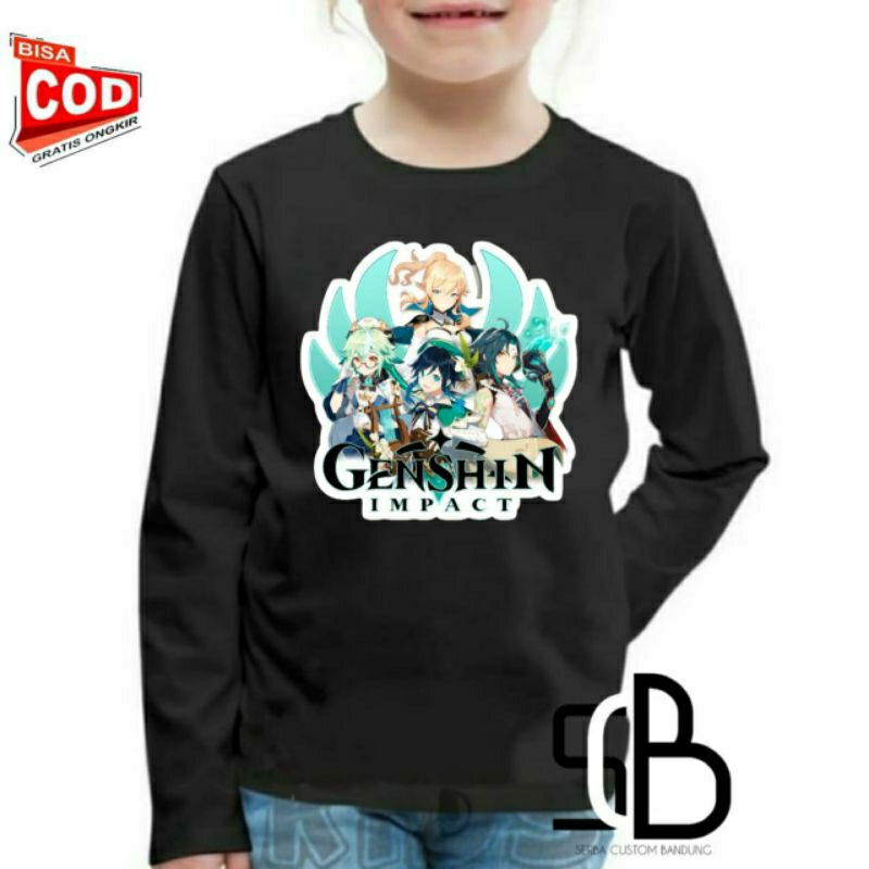kaos anak lengan panjang Genshin impact