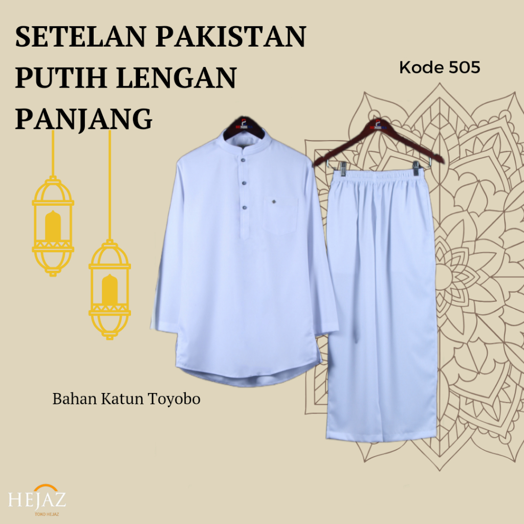 505 Setelan Koko Pakistan Putih / Setelan Koko Kurta Benzema / One Set Koko Anak dan Dewasa / Koko P
