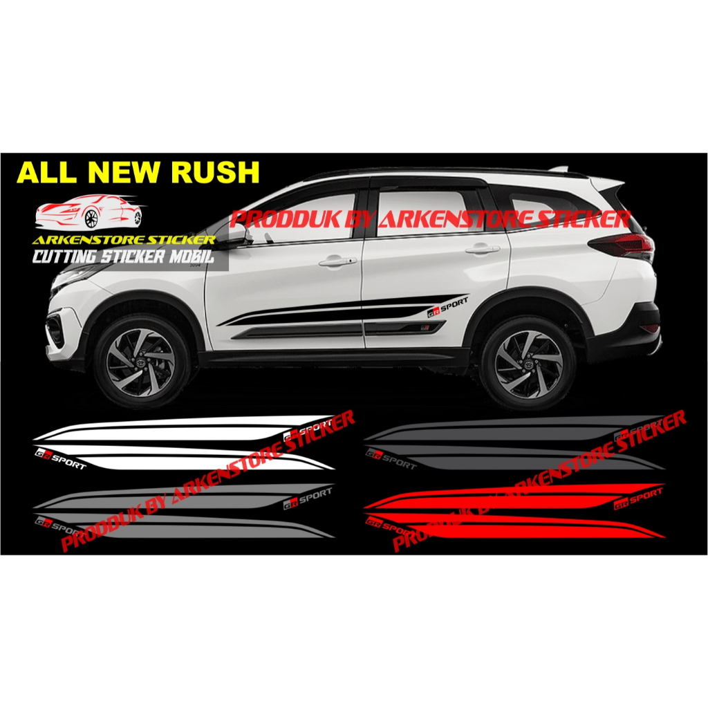 cutting sticker list body samping mobil all new rush gr sport sticker stiker all new rush gr sport