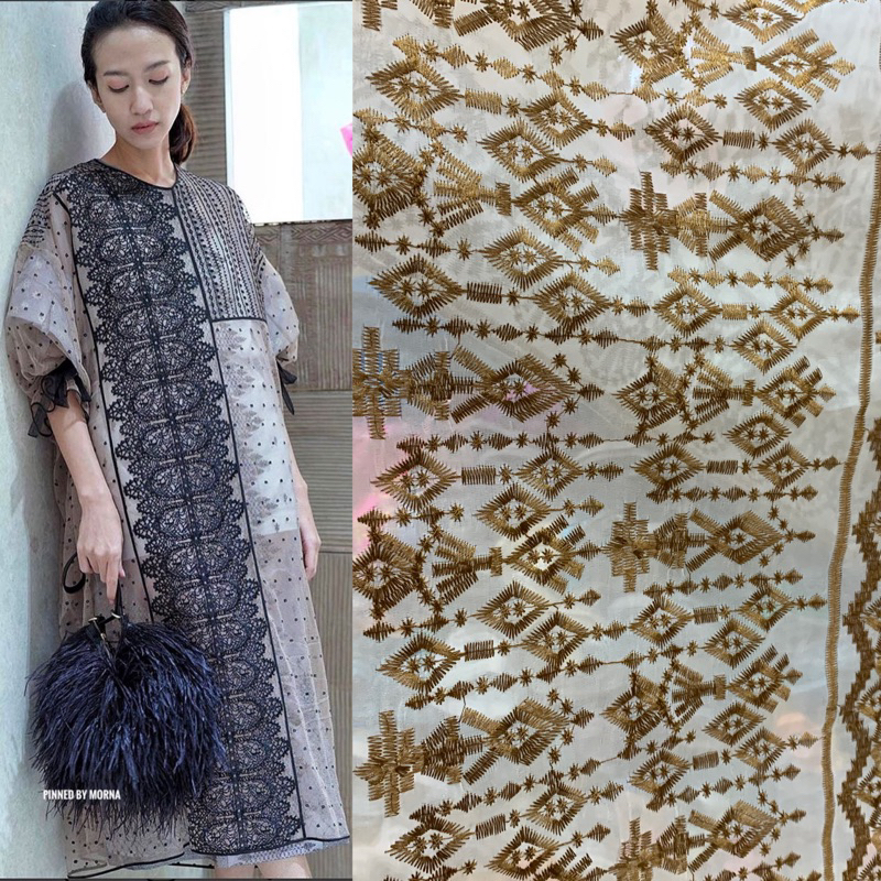 Brokat Organza Sapto bordir / Bahan Brokat Organza Sapto bordir