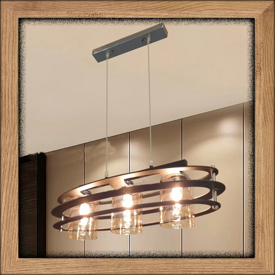 Lampu hias gantung kaca tabung warna teh MODERN MINIMALIS OVAL BLACK WOOD CLASSIC AMERICAN pendant l