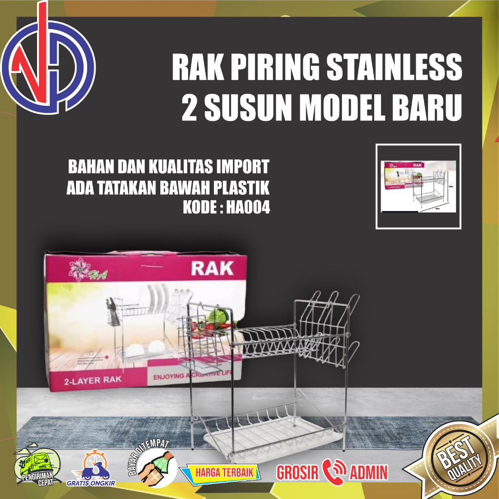 RAK PIRING 2 SUSUN STAINLESS RAK PIRING 2 TINGKAT RAK PIRING STAINLESS RAK PIRING