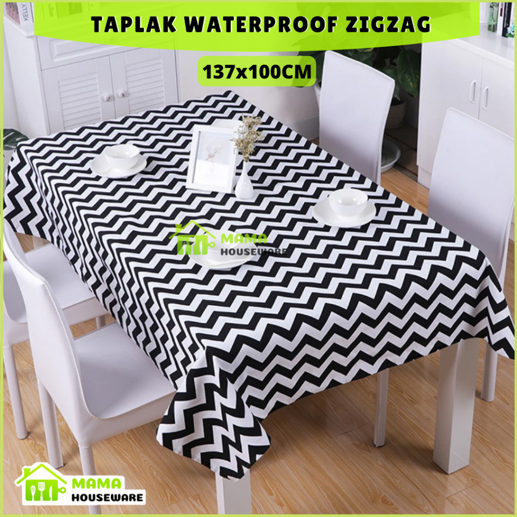 Taplak Meja Plastik Motif Zig Zag / Taplak Motif / Taplak Meja Anti Air / Taplak Meja Tebal