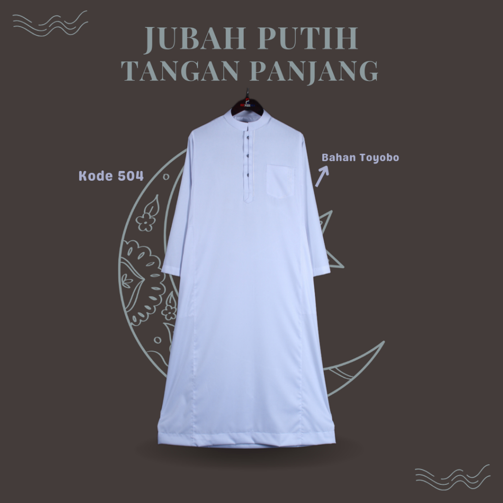 503 Gamis Anak dan Dewasa / Gamis Pria Benzema / Jubah Putih Polos / Gamis Putih Benzema Lengan Panj