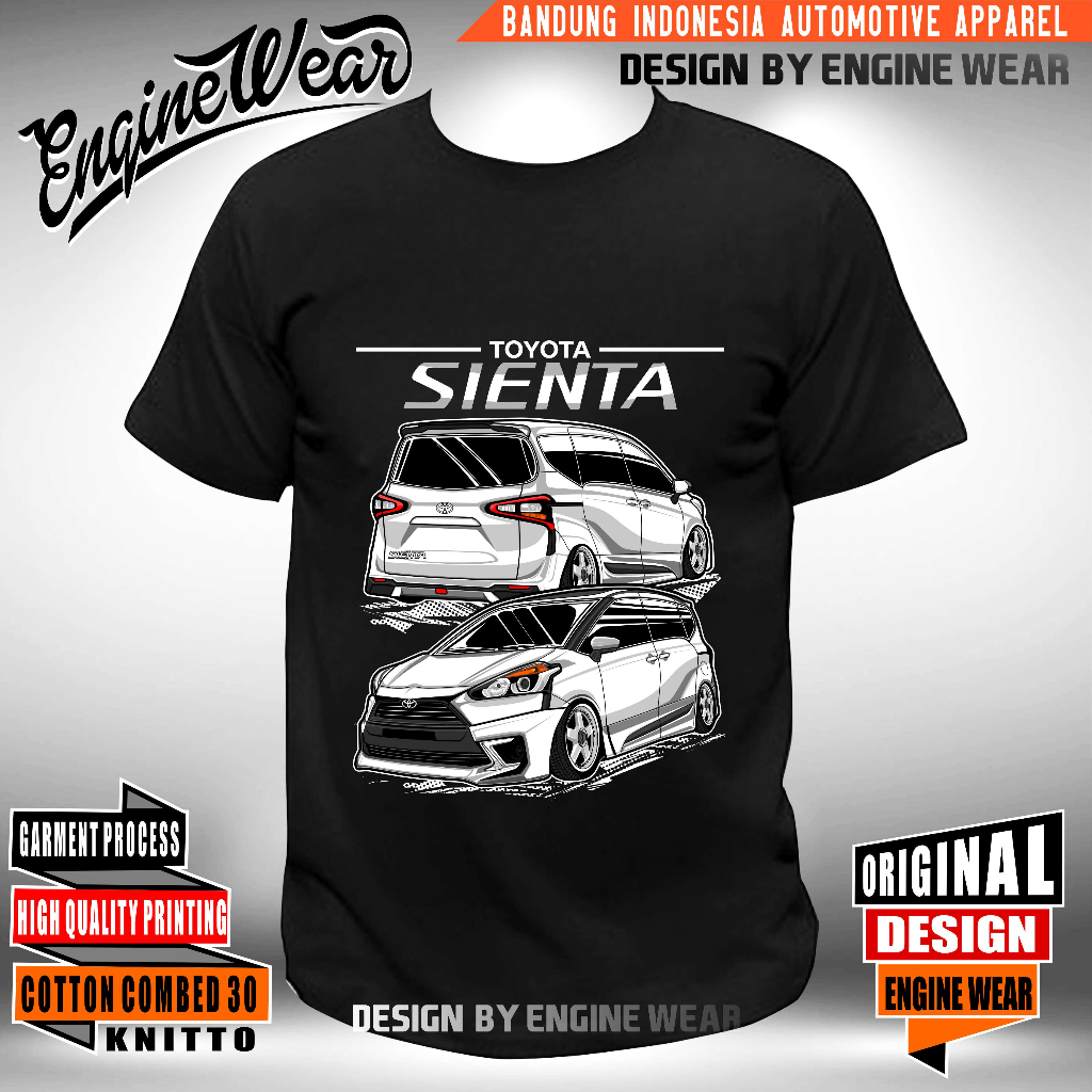 kaos toyota sienta tshirt sienta baju JDM mobil minivan fbck