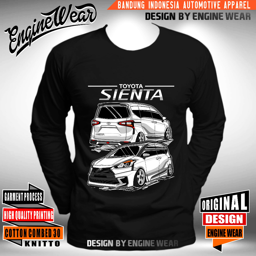 kaos toyota sienta tshirt sienta baju mobil minivan JDM fbck