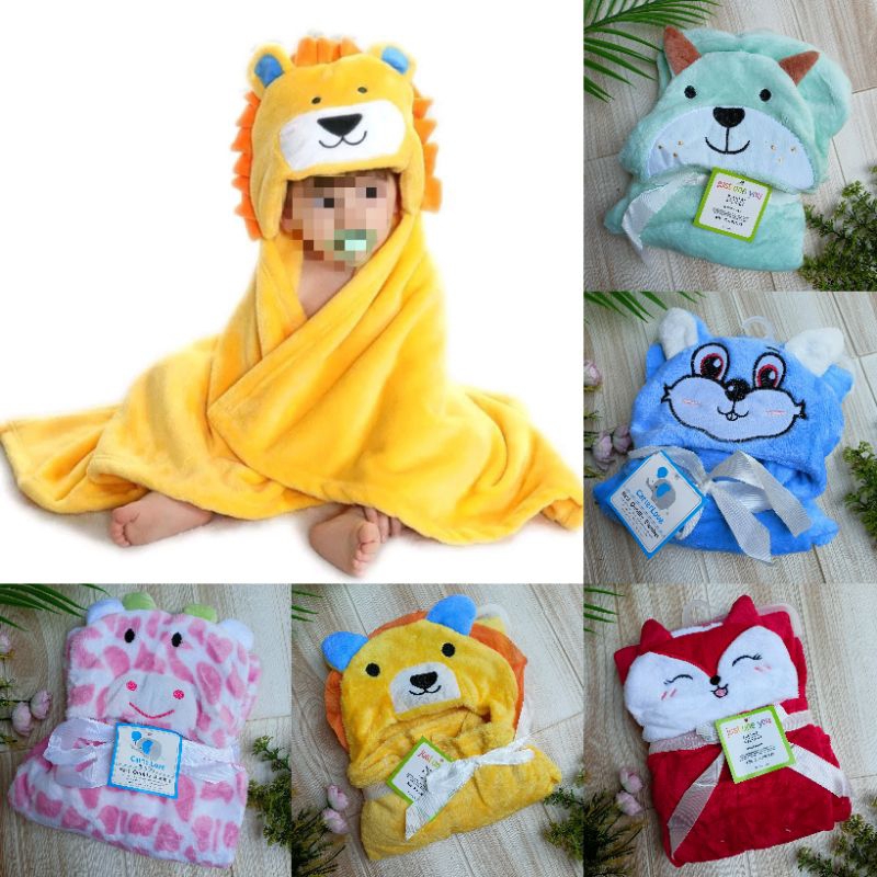 Selimut Bayi Karakter / Selimut Topi Karakter / Selimut Bayi Lembut