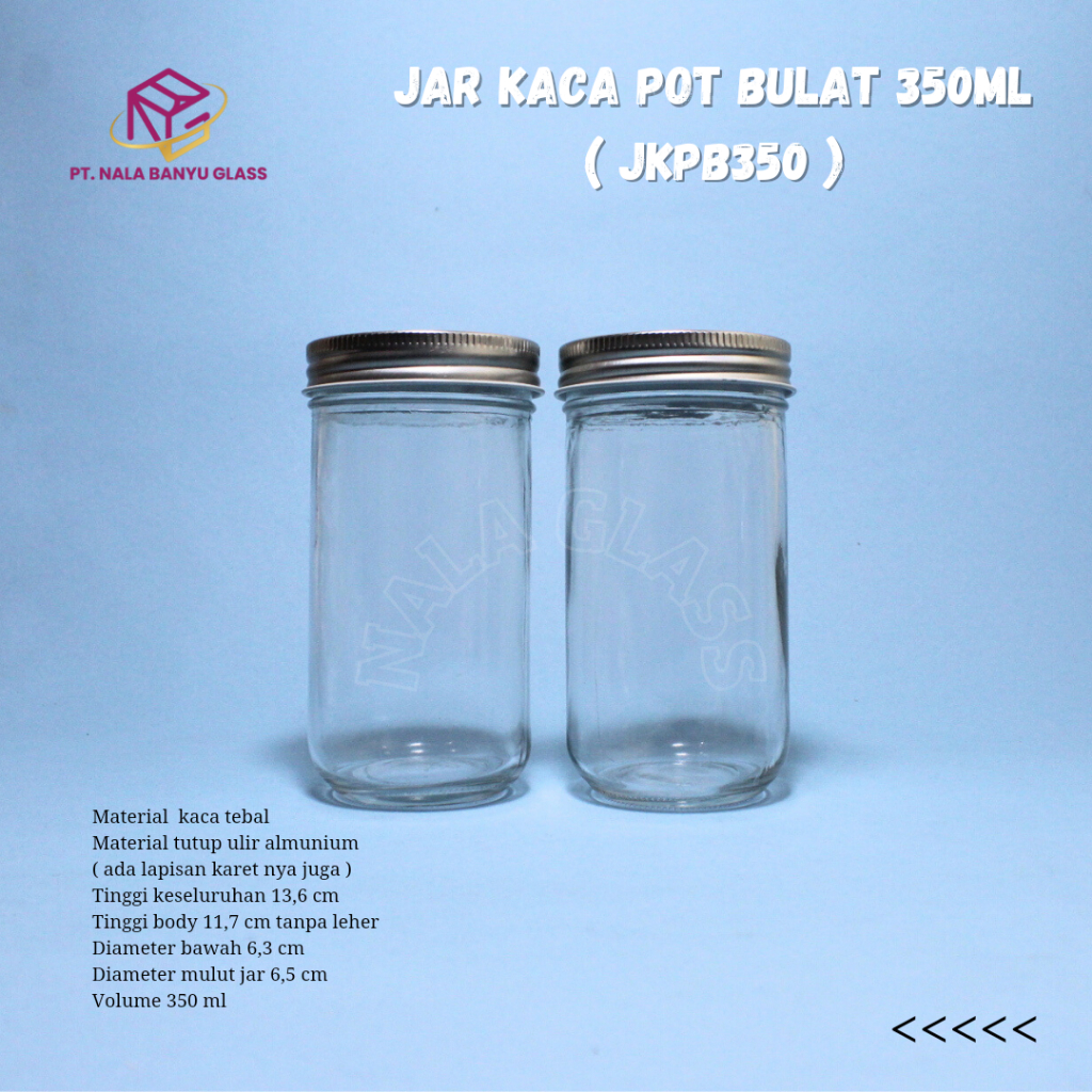 JKPB350 jar botol beling 350ml / jar kaca / masso jar 350ml / madu / selai