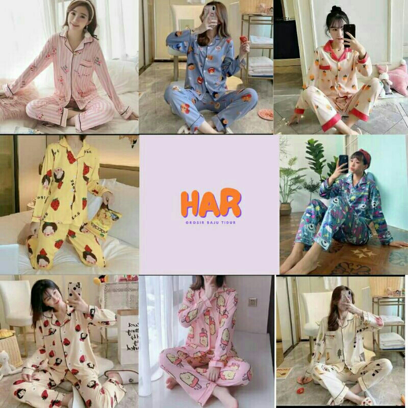 Piyama Dewasa jumbo Motif Lucu Korean Style