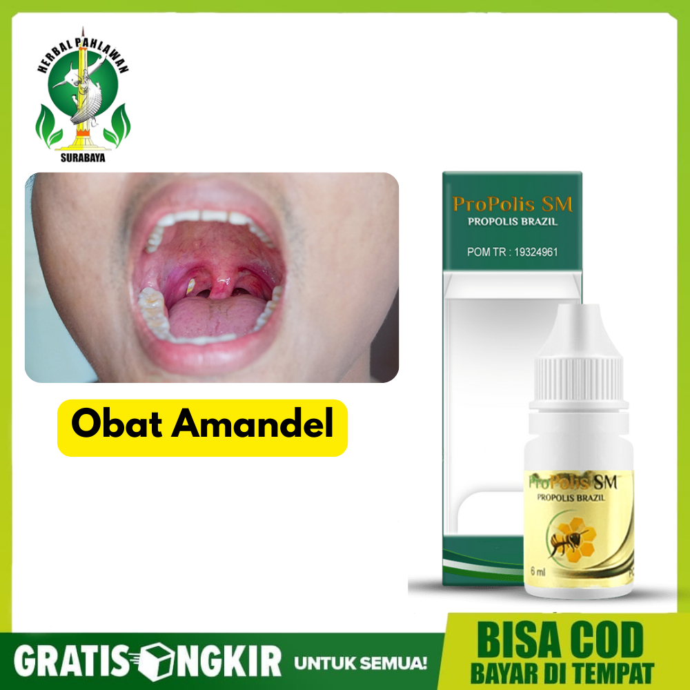 Obat Tetes  Amandel , Radang Tenggorokan, Nyeri Tenggorokan Propolis Sm Brazillian Herbal Gold Asli 