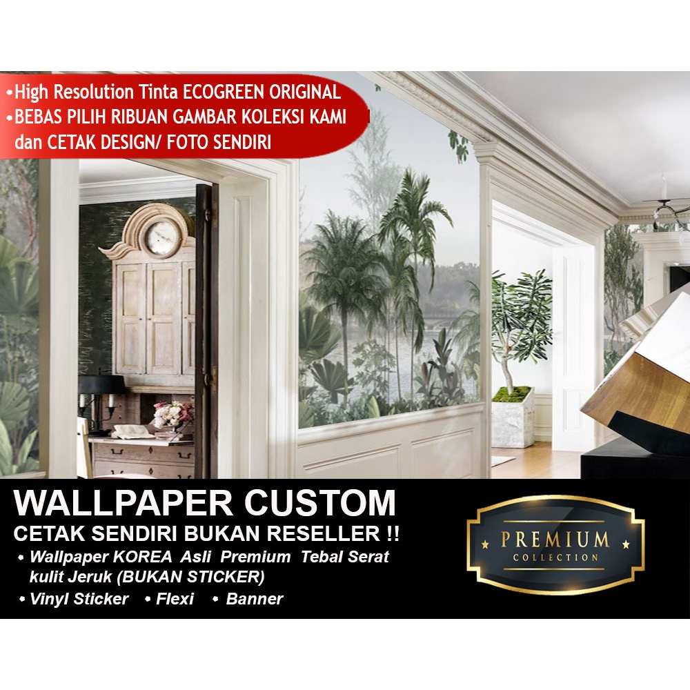 Wallpaper Custom Dinding 3D Wallpaper Custom Pemandangan Alam Wallsticker Jendela Wallpaper Dinding 