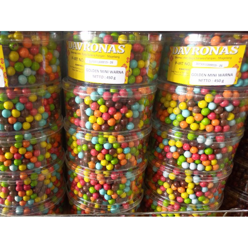 

Golden Mini Warna Davronas 450 gram Toples / Oleh Oleh Magelang Temanggung Wonosobo Yogyakarta / Keripik Kerupuk Cemilan Snack