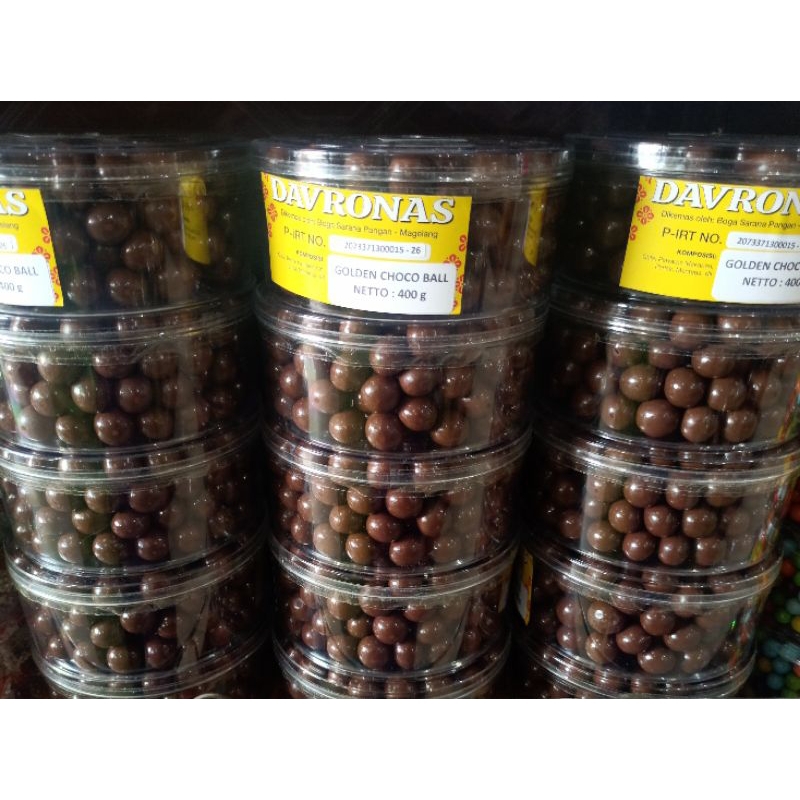 

Golden Mini Choco Ball Davronas 400 gram Toples / Oleh Oleh Magelang Temanggung Wonosobo Yogyakarta / Keripik Kerupuk Cemilan Snack