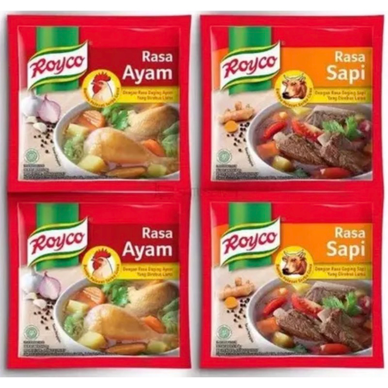 

Renteng Royco Bumbu Penyedap Rasa Ayam Sapi 1 Renteng isi 12 pcs