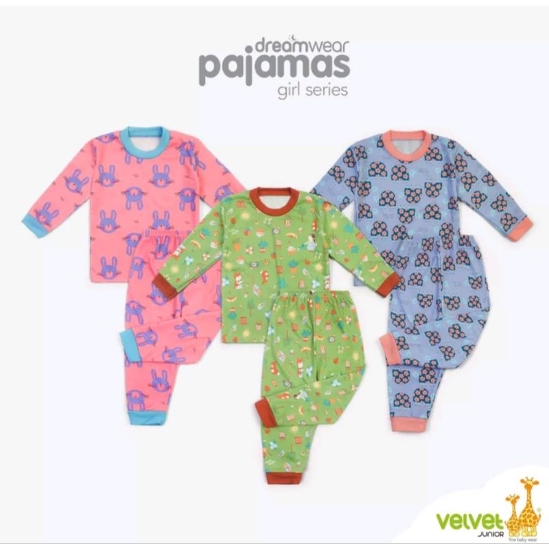 VELVET JUNIOR TERBARU MOTIF SWEET LULLABY SETELAN PIYAMA PANJANG BIG SIZE