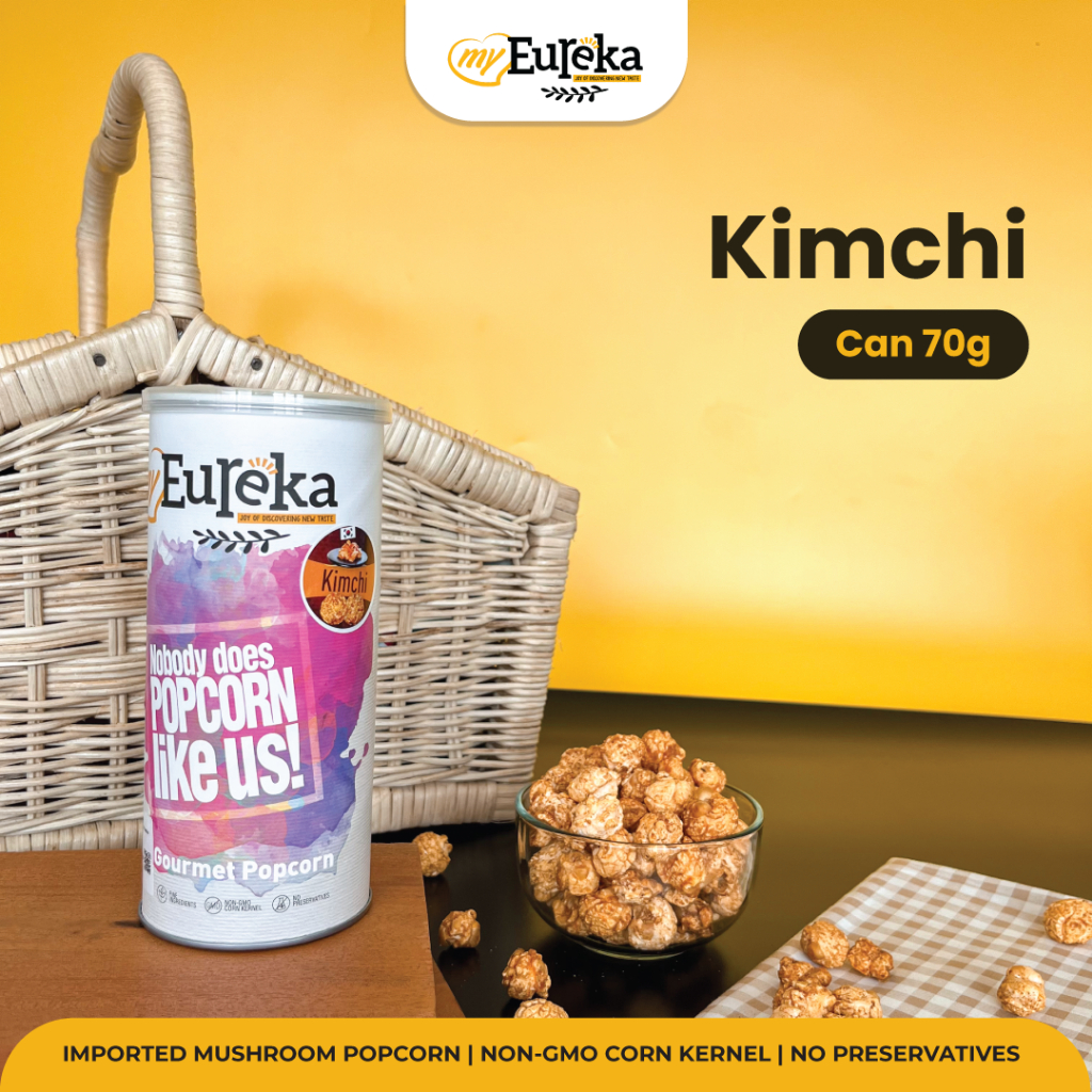 

Popcorn Eureka Rasa Kimchi Can 90g & 70g | Snack Cemilan Impor