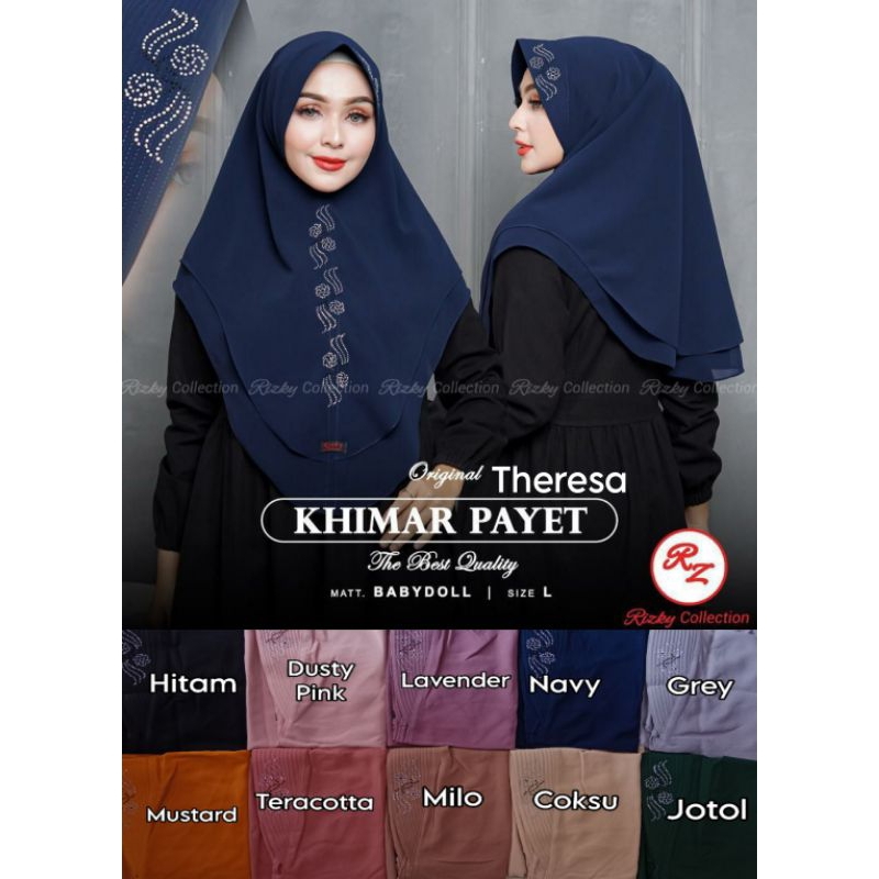 khimar payet ori rz khimar payet 2 layer khimar ceruttybabydoll hijab ceruty dualayer jilbab instan 